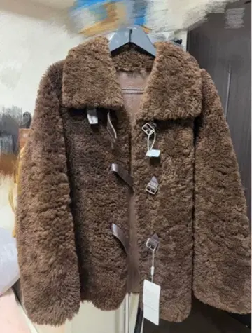 양가죽 브라운 판초 스타일 아우터