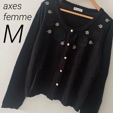 axes femme 가디건 장미 펄 레이스 M