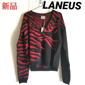새상품 LANEUS 제브라 패턴 비대칭 알파카 니트 이탈리아