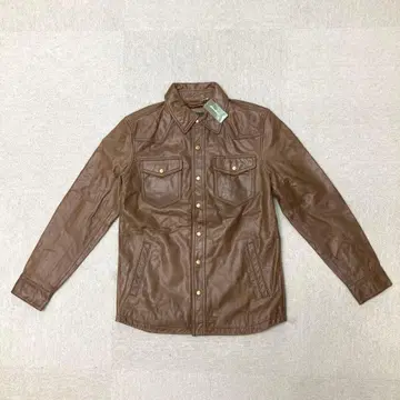 새상품 Eddie Bauer 가죽 자켓 긴팔 브라운 S 사이즈 소가죽