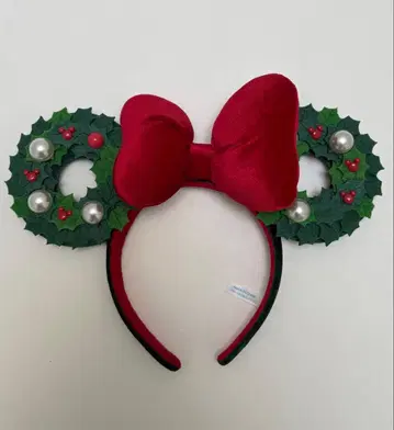 디즈니 크리스마스 2024년 미니 리 스 머리띠 리본
