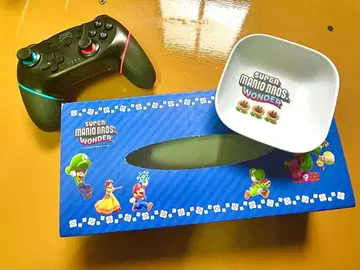 슈퍼 마리오브라더스 원더 티슈 케이스와 그릇 연사 컨트롤러 세트