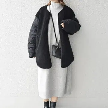 쉽스 SHIPS 손세탁 가능 7G 울 캐시미어 니트 원피스 그레이