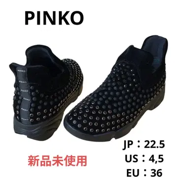 [ 핑코 ] 새상품급 스터드 블랙/블랙 36