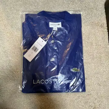 LACOSTE 클래식 핏 블루 피케 셔츠 US S