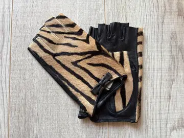 새상품 고급 천연 가죽 호랑이 패턴 핑거리스 고급 글로브 가죽