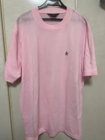 GRAND SLAM 핑크 T셔츠 펭귄 자수