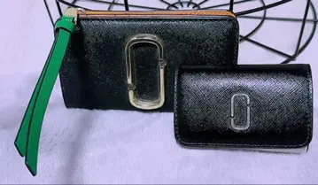 블랙 사피아노 가죽 접이식 지갑과 키 케이스