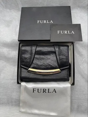 새상품급 FURLA 훌라 가죽 3단 폴더형 지갑 상자 외 포함