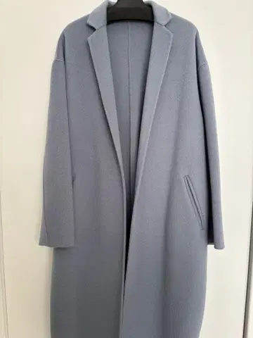 마챗 MACHATT 울 100% 라이트 블루 롱 코트