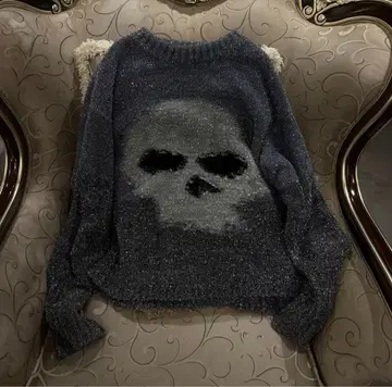 ERL 글리터 스컬 인터샤 스웨터 M 사이즈