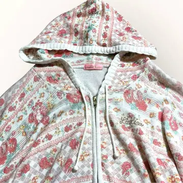 LIZLISA 꽃무늬 니트 후드티 올 패턴 y2k 헤이세이 갸루 리즈리사