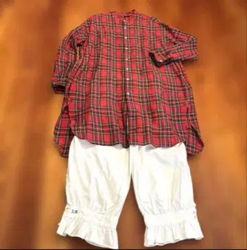 올드맨즈테일러 타탄 체크 린넨 셔츠 원피스 반값 이하