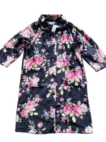 [ 새상품 미사용 ] 가와사키 플리스 가운 드리밍 로즈 블랙 프리