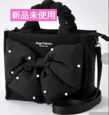 Ange Charme 블랙 리본 포함 숄더백