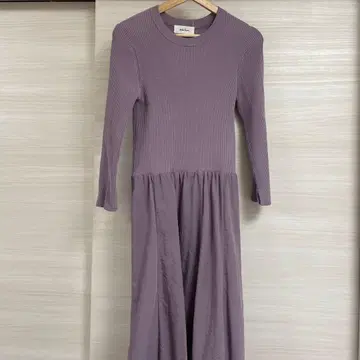 미라 오웬/패널 플레어 스커트 니트 도킹 원피스