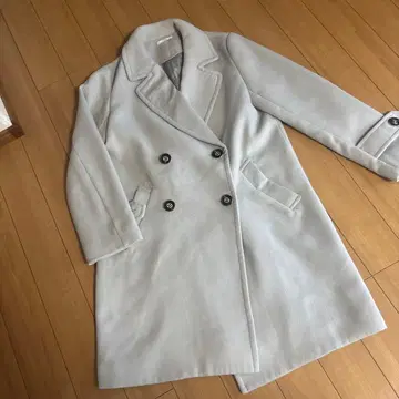 TORTE 토르테 코트 라이트 그레이 M 더블 블루 그레이 롱 코트