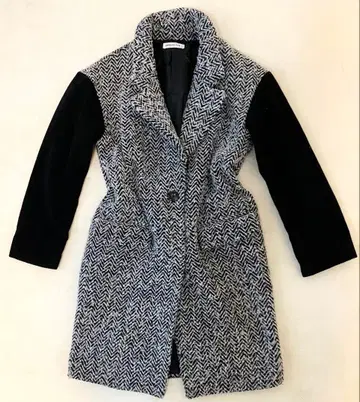 BROWNY 브라우니 체스터 코트 바이 블랙, 라이트 그레이