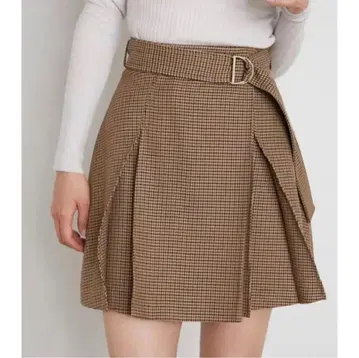 SNIDEL 체크 미니 벨티드 스커트