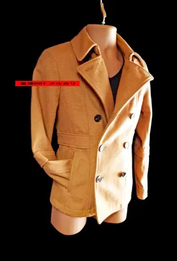 새상품급 VANQUISH 베이지 멜톤 울 피코트 뱅퀴시 S