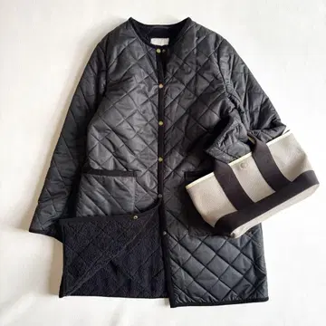 매킨토시 철학 퀼팅 코트 보아 안감 블랙 사이즈 40