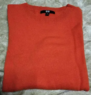 3D 캐시미어 크루넥 스웨터 XL 오렌지