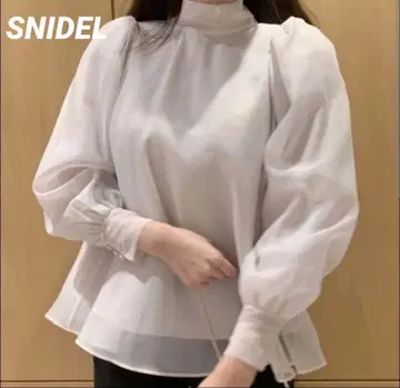 SNIDEL 스나이델 오간 시스루 블라우스