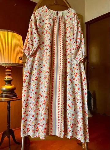 70년대 유럽 프랑스 앤티크 빈티지 구제 의류 꽃무늬 원피스