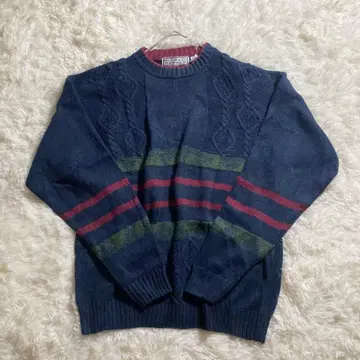 3D 니트 그런지 00s Y2K 네이비 빨간색 그린 구제 의류 빈티지