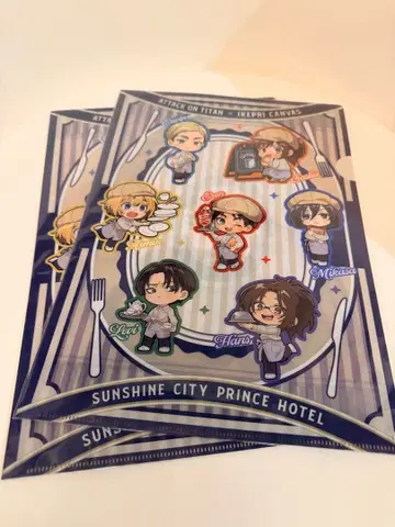 진격의 거인 프린스 호텔 레스토랑 클리어 파일 2장 세트