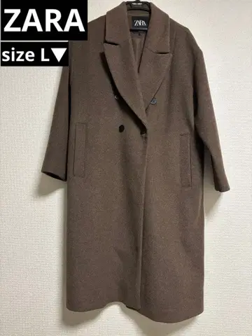 새상품급 ZARA 인기 브라운 울 롱 코트