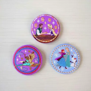 디즈니 자수 캔뱃지 세트