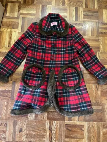 BETTY'S BLUE 베티즈 블루 체크 울 코트