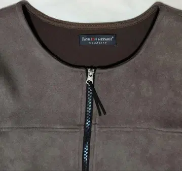 스웨이드 터치 노카라 자켓