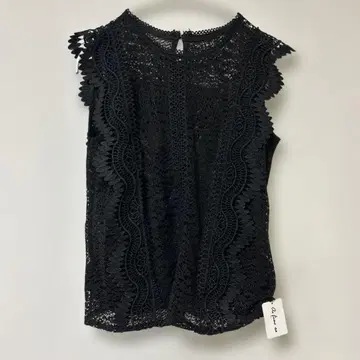 AS KNOW AS 레이스 슬리브리스 꽃무늬 블랙 송년회 새상품 택 포함