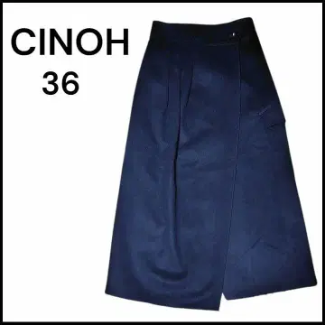 CINOH 치노 네이비 울 랩스커트 롱 36