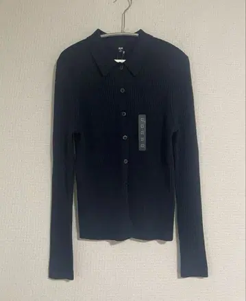 [택 포함 새상품] UNIQLO 메리노 리브 폴로 가디건 M 네이비