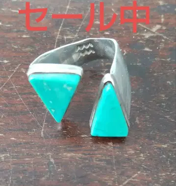 빈티지, 터콰이즈, 실버 반지 프리 사이즈