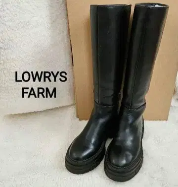 LOWRYS FARM 블랙 롱 부츠 통굽
