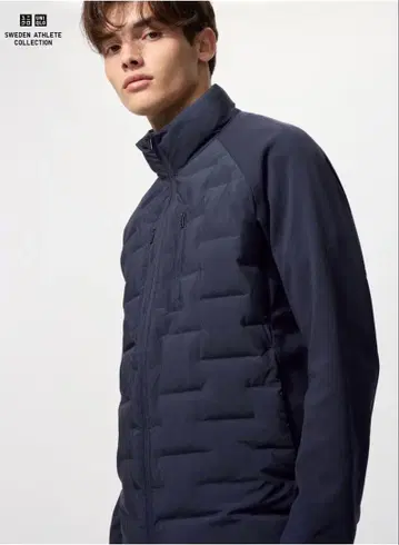 [유니클로] 콤비네이션 퍼프 테크 자켓 네이비 XS
