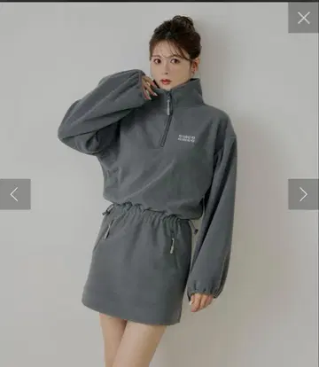 새상품 치코 하프 지퍼 플리스 미니 원피스 그레이 F