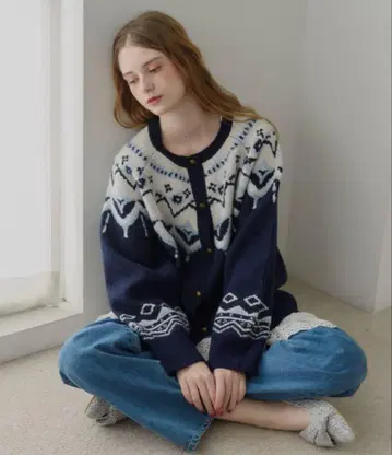 idem 이데 nordic knit cardigan