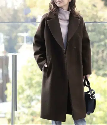 Demi-Luxe BEAMS 체스터 코트 울 코트 브라운 36