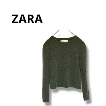 [ 자라 ] 니트 스웨터 울 양모 심플 귀여운 그레이 M