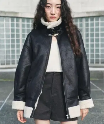 Heather 무스탕 코트 보아 코트 플라이트 보아 무스탕 자켓