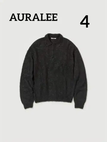 BRUSHED SUPER KID MOHAIR KNIT POLO