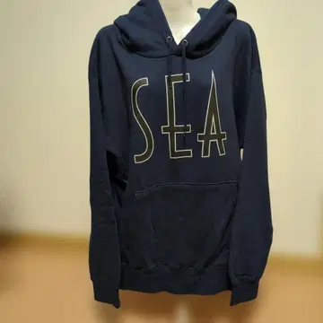 SEA 로고 후드 부착 후드티 네이비