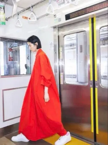 엔폴드 tuck sleeve shirt dress RED