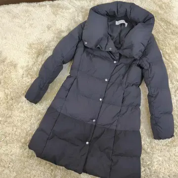 PLST 롱 다운 자켓 코트 빅 컬러 A 라인 나일론