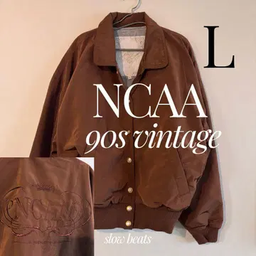 초레어 90s NCAA 자수 스윙탑 브라운 L 레트로 자켓